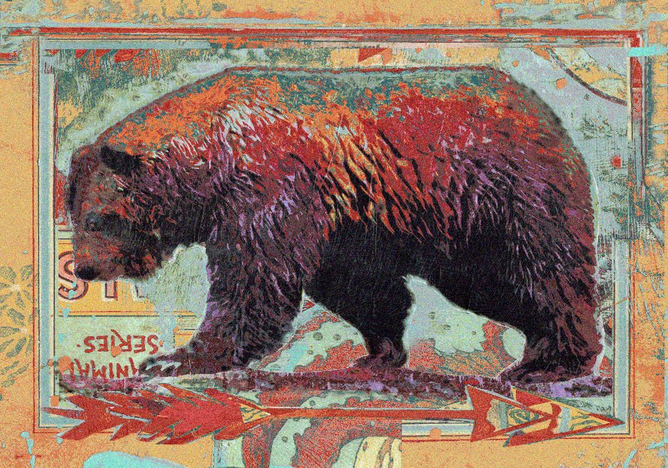 American Dakota Ruiz Walking Bear Sorbet Rug - R0222SBT234