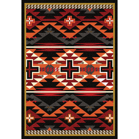 American Dakota Rustic Cross Black Rug
