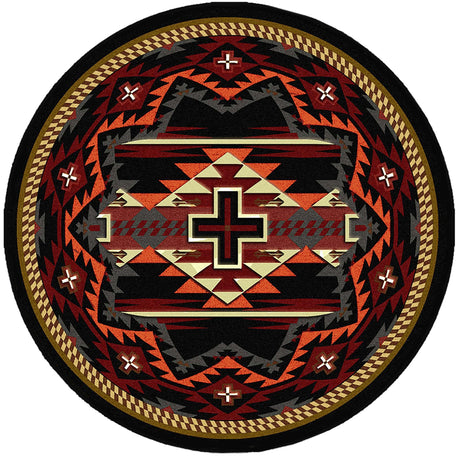 American Dakota Rustic Cross Black Rug