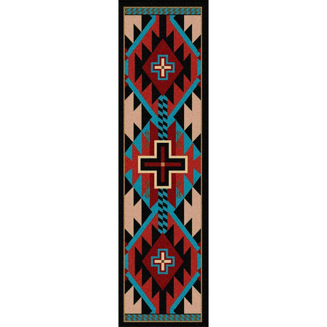 American Dakota Rustic Cross Blue Rug