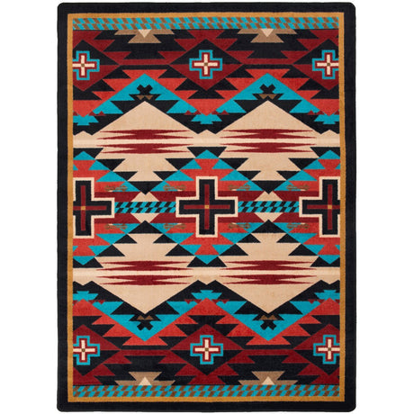 American Dakota Rustic Cross Blue Rug