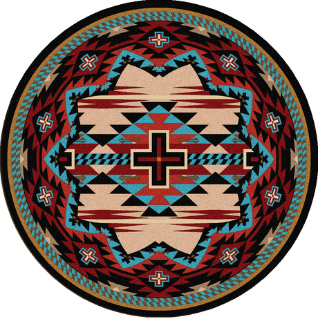 American Dakota Rustic Cross Blue Rug