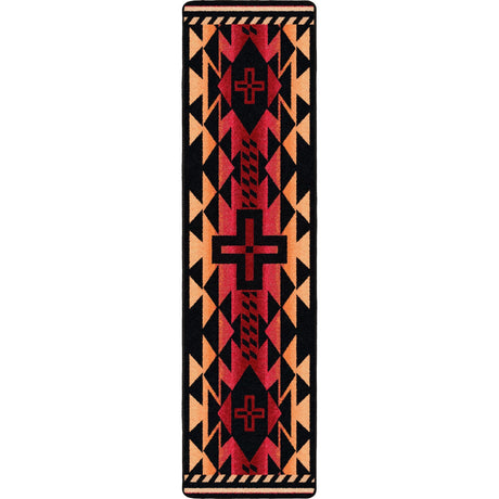American Dakota Rustic Cross Burnt Red Rug