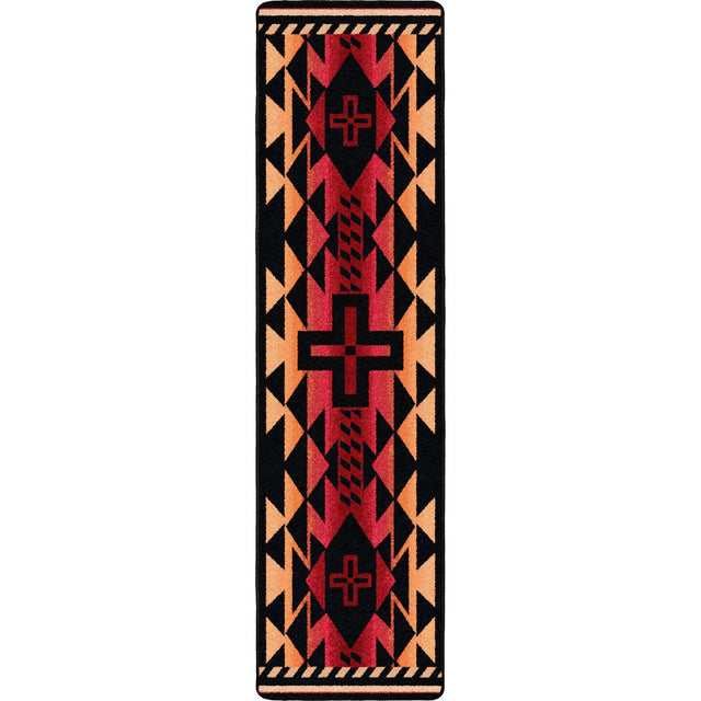 American Dakota Rustic Cross Burnt Red Rug