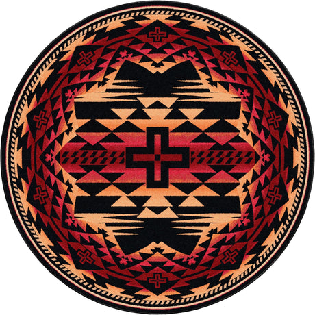 American Dakota Rustic Cross Burnt Red Rug
