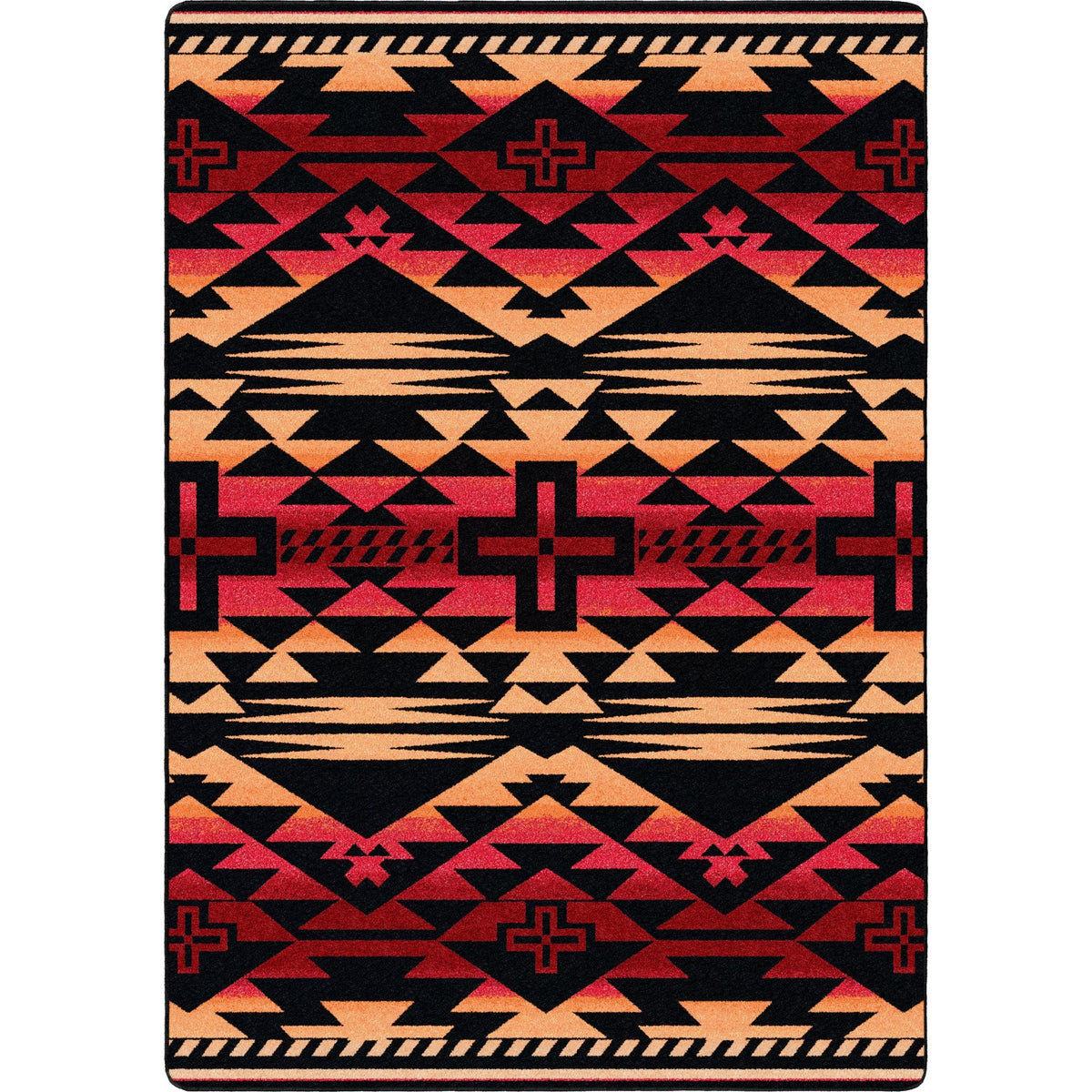 American Dakota Rustic Cross Burnt Red Rug