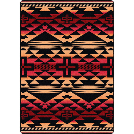 American Dakota Rustic Cross Burnt Red Rug