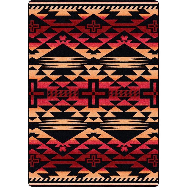 American Dakota Rustic Cross Burnt Red Rug