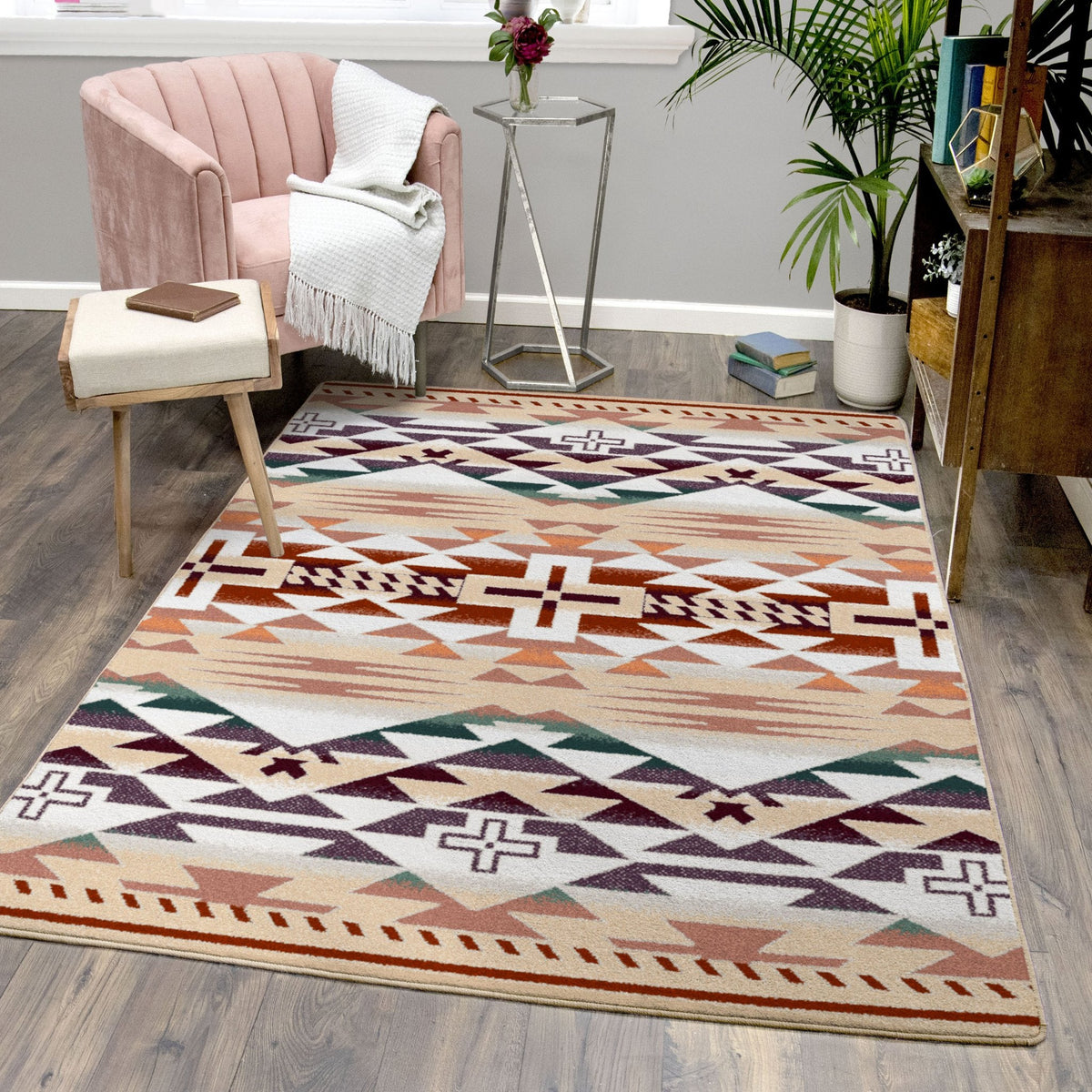 American Dakota Rustic Cross OKA Clay Rug