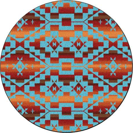 American Dakota Sacred Trail Red Burst Rug