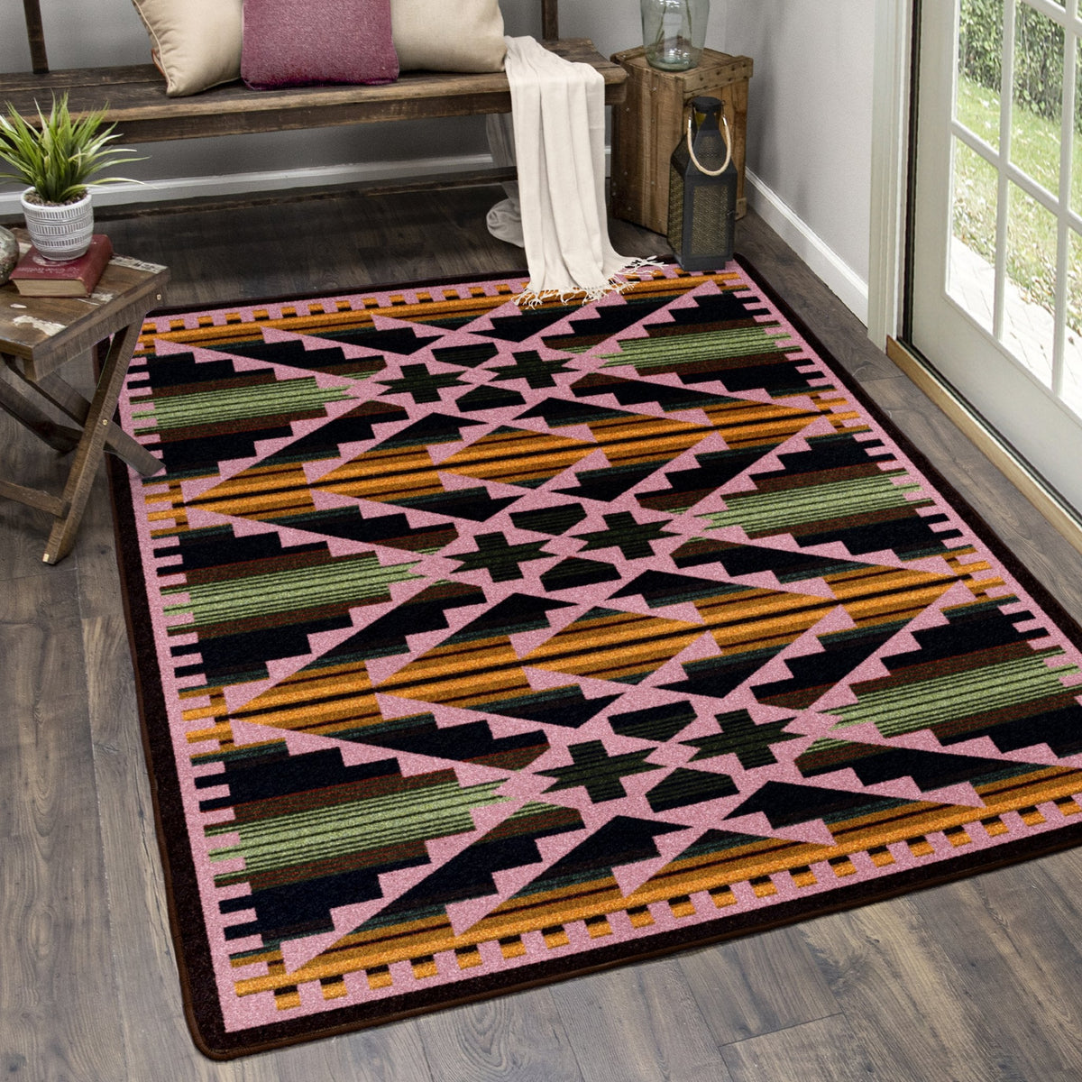 American Dakota Saddle Blanket Periwinkle Rug