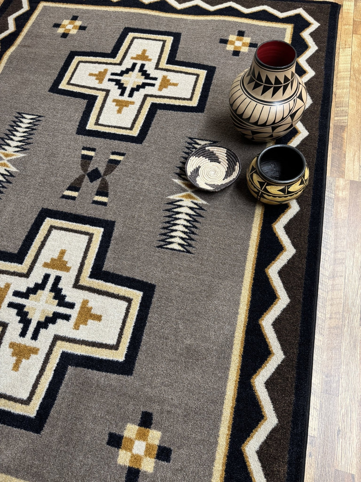 American Dakota Saint Cross Taupe Rug