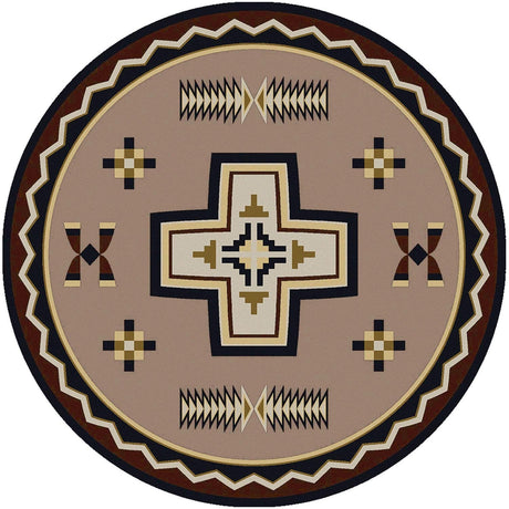 American Dakota Saint Cross Taupe Rug