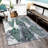 American Dakota Sally Sold Gray and Aqua Rug - 0466GNA234