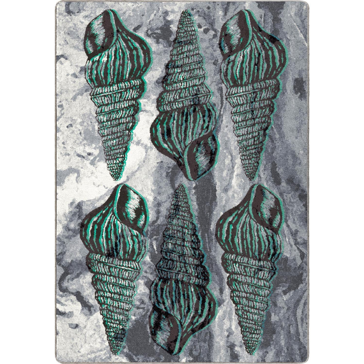 American Dakota Sally Sold Gray and Aqua Rug - 0466GNA234