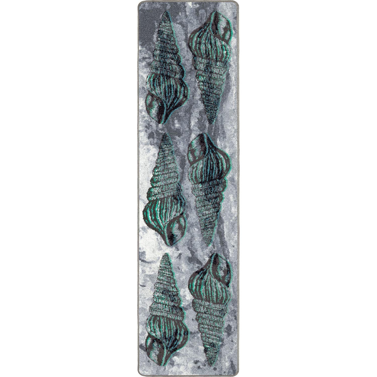 American Dakota Sally Sold Gray and Aqua Rug - 0466GNA234