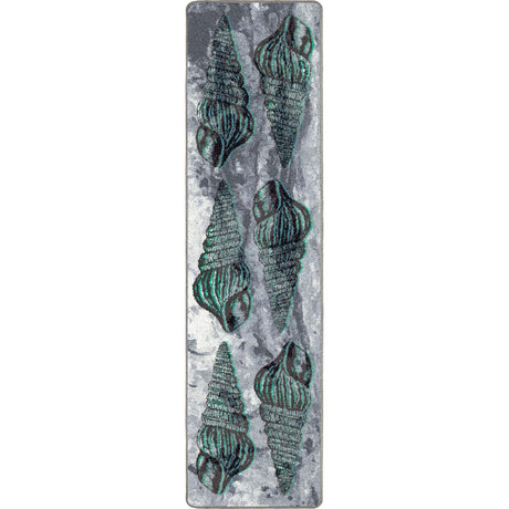American Dakota Sally Sold Gray and Aqua Rug - 0466GNA234