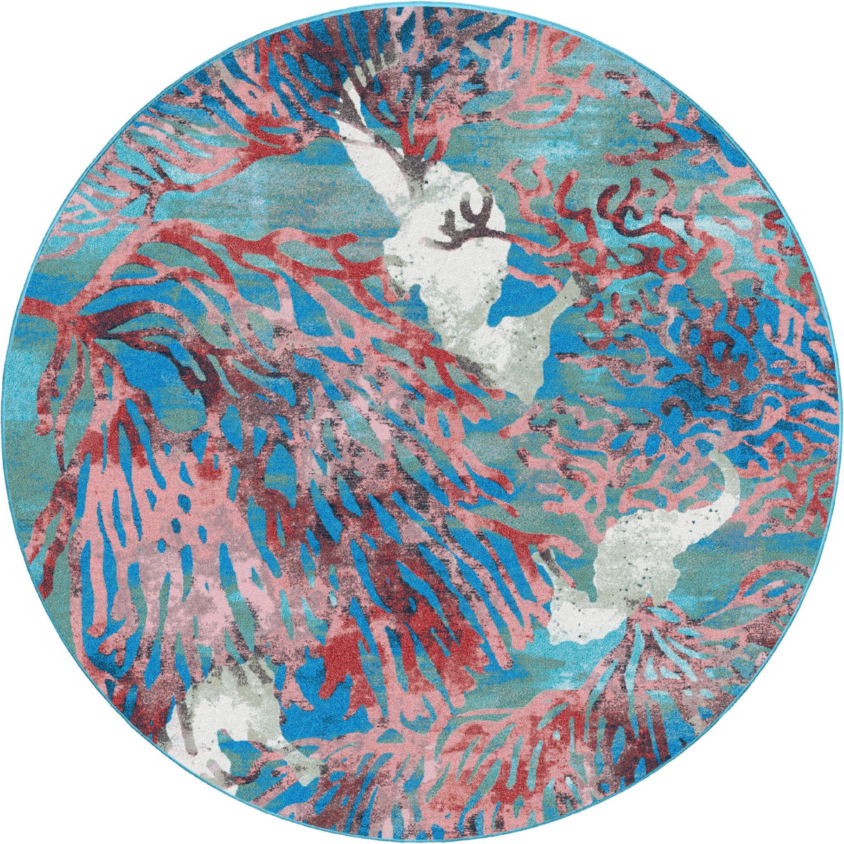 American Dakota Sea Horse Aqua Rug - 0343AQU234