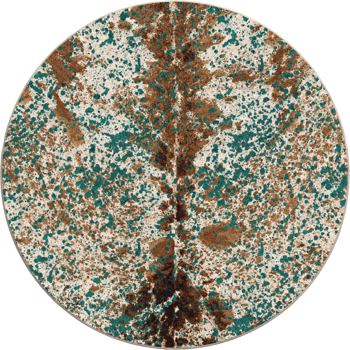 American Dakota Splatter Cowhide Green Turquoise Rug - 0534GRT234