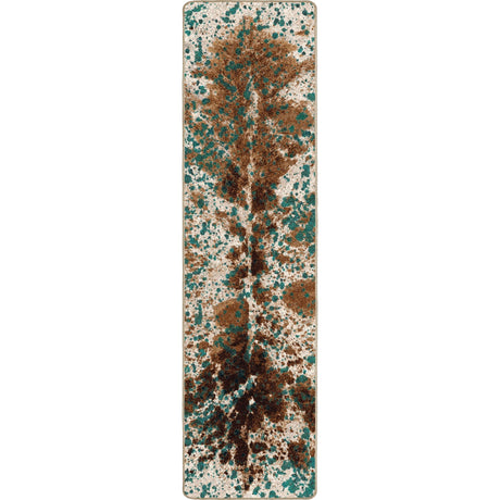 American Dakota Splatter Cowhide Green Turquoise Rug - 0534GRT234