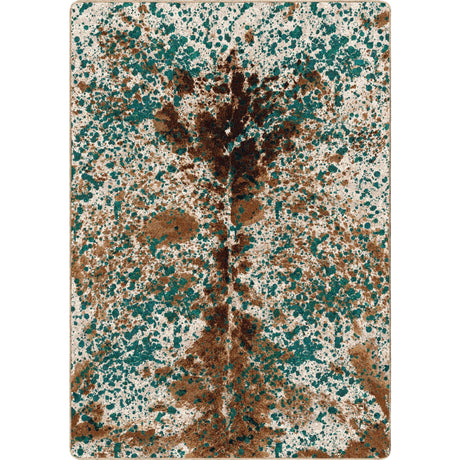 American Dakota Splatter Cowhide Green Turquoise Rug - 0534GRT234