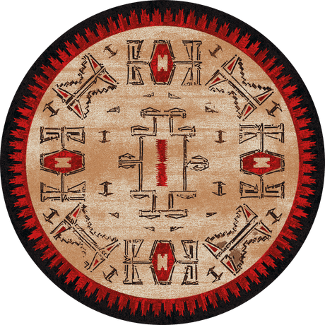 American Dakota Teec Nos Crush OKA Red Rug - OKA0345RED234
