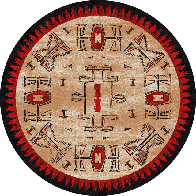 American Dakota Teec Nos Crush OKA Red Rug - OKA0345RED234