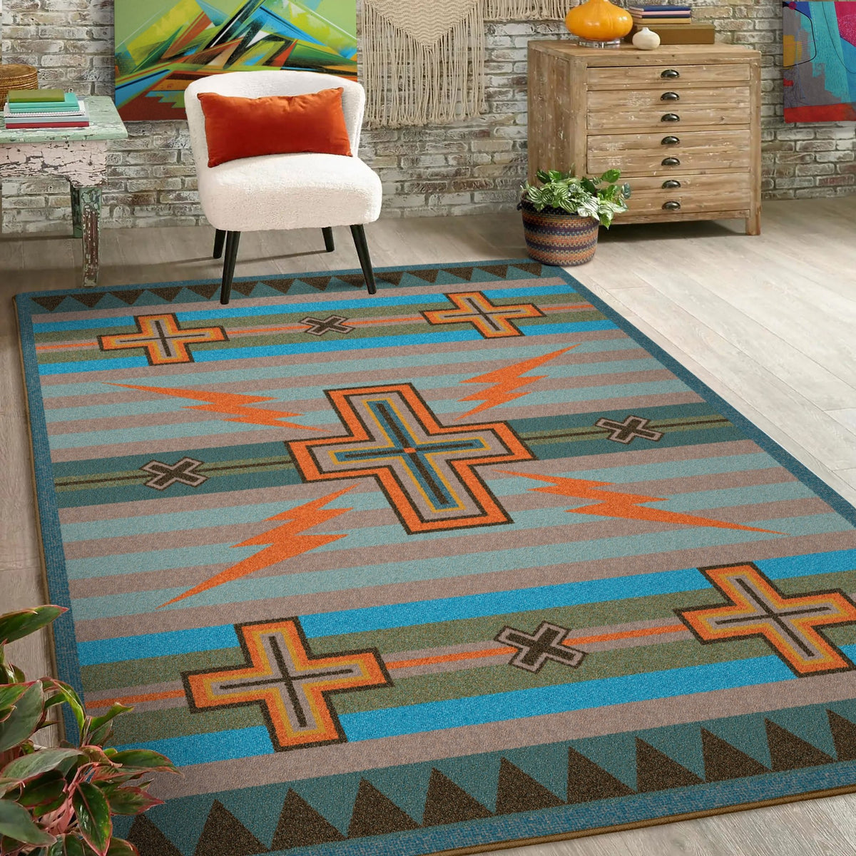American Dakota Tempest Turquoise Rug - S0277TUR234