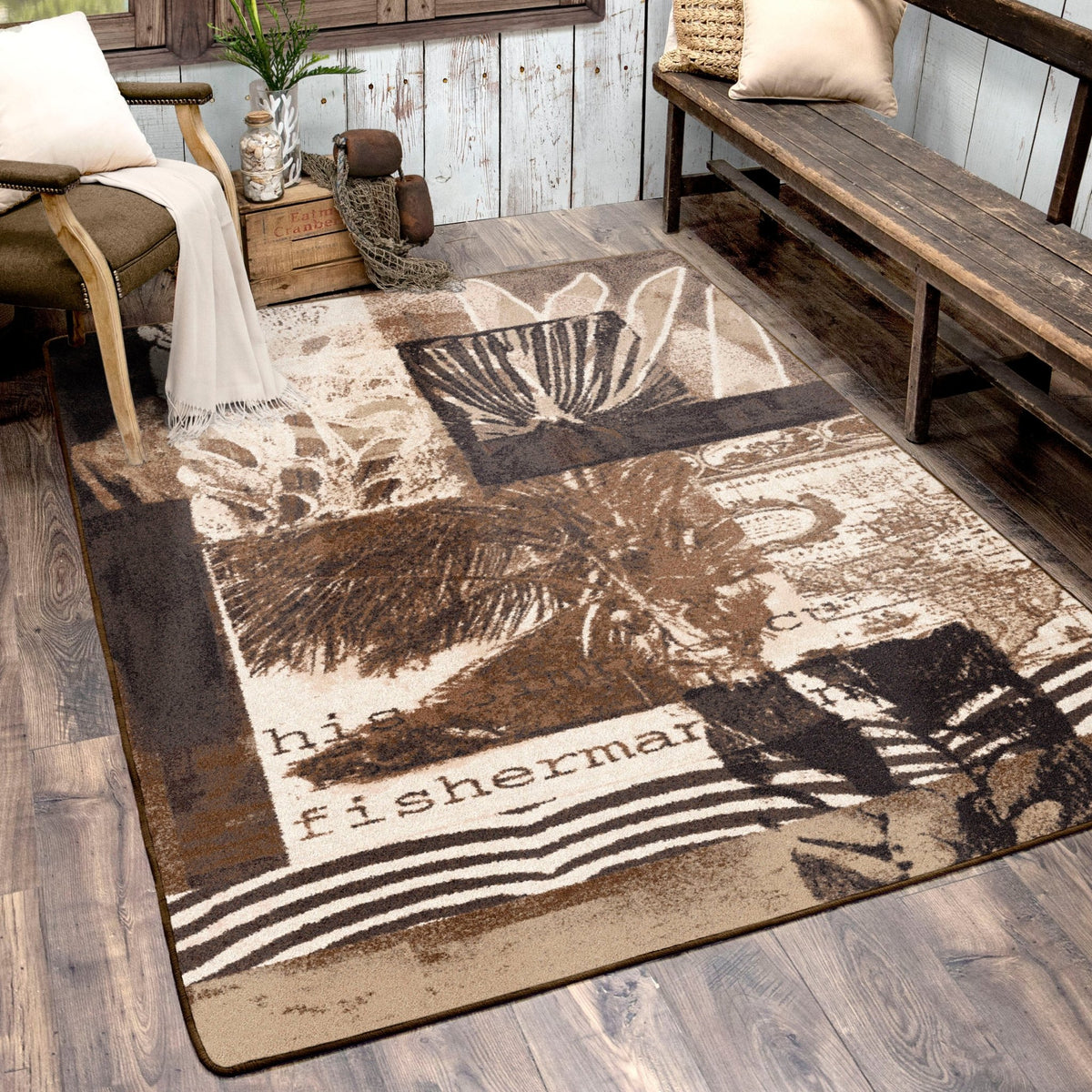 American Dakota The Fisherman Brown Rug - 0147BRN201