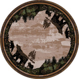 American Dakota Timber Bears Tree Line Rug - 0255TLN234