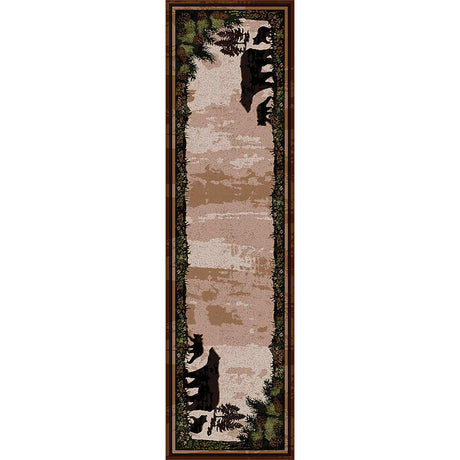 American Dakota Timber Bears Tree Line Rug - 0255TLN234