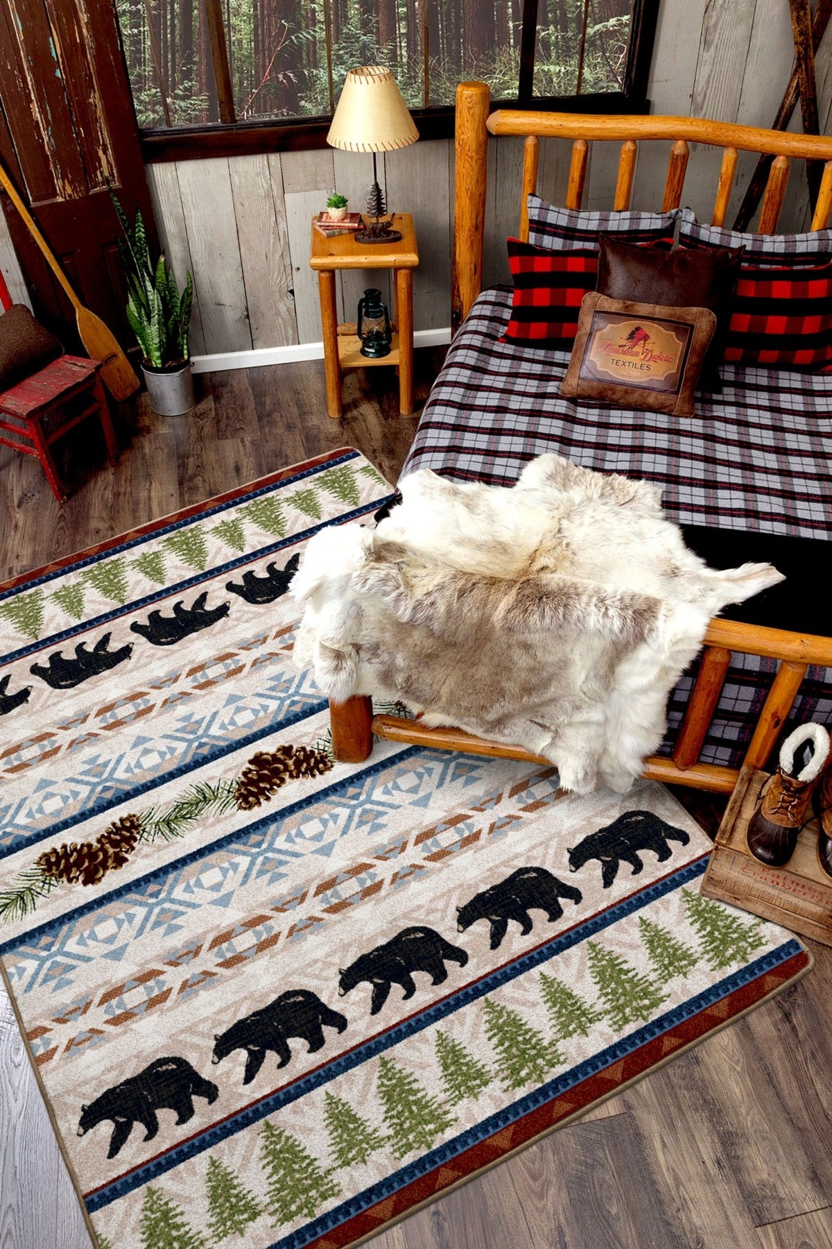American Dakota Trailside Bear Natural Rug - 0384NAT234