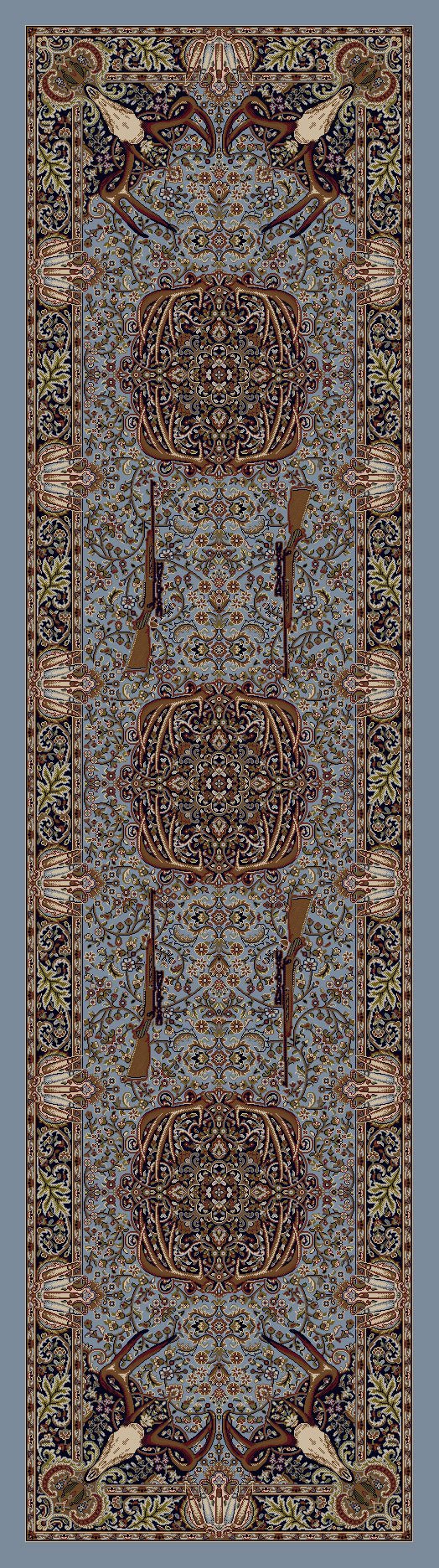 American Dakota Trophy Room Blue Rug - 0385BLU234