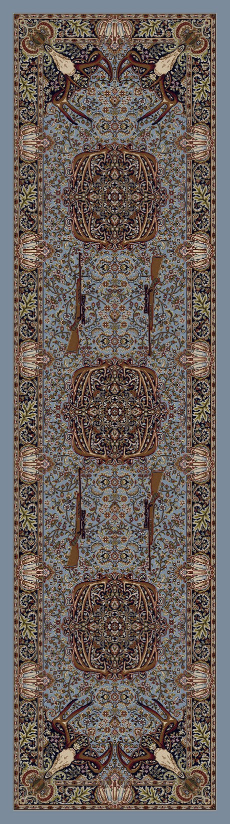 American Dakota Trophy Room Blue Rug - 0385BLU234