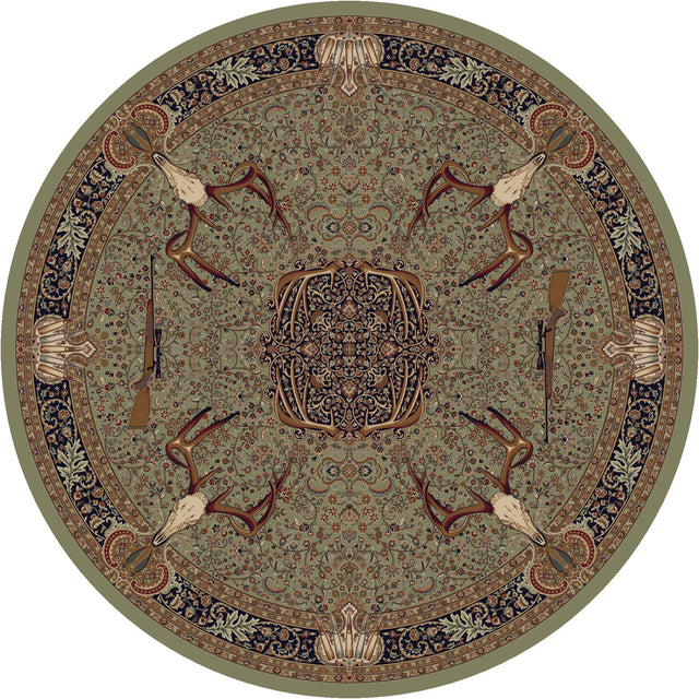American Dakota Trophy Room Green Rug - 0385GRN234