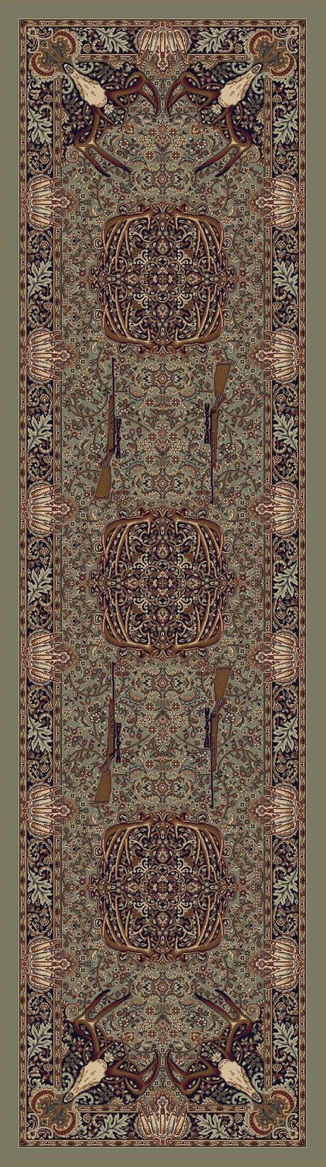 American Dakota Trophy Room Green Rug - 0385GRN234