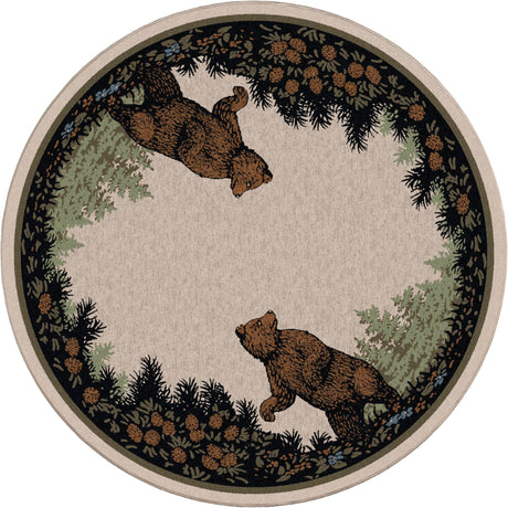 American Dakota Twin Bears Green Rug - 0110GRN234