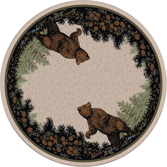 American Dakota Twin Bears Green Rug - 0110GRN234