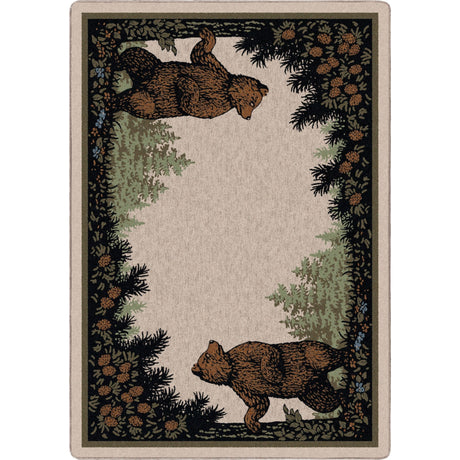 American Dakota Twin Bears Green Rug - 0110GRN234
