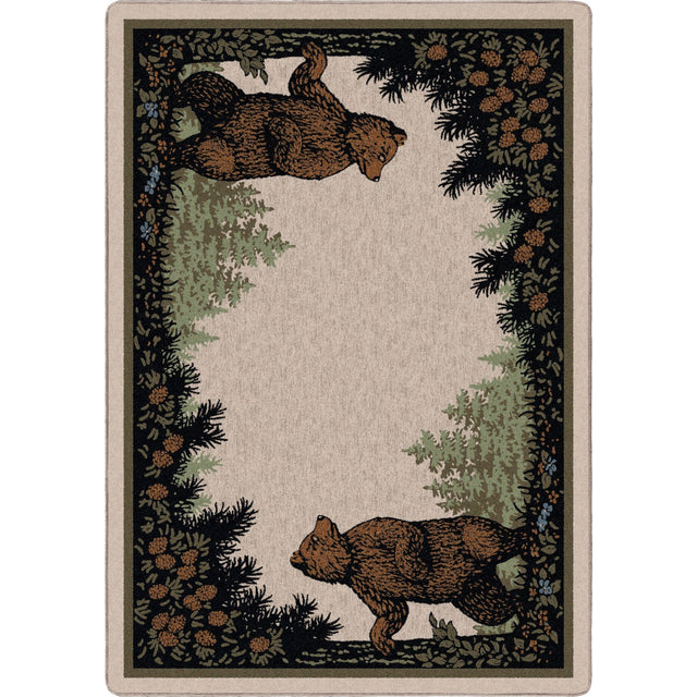 American Dakota Twin Bears Green Rug - 0110GRN234
