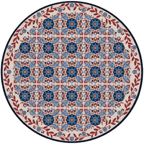 American Dakota United Quilt Antique Red White & Blue Rug - 0723RWB234