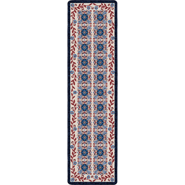 American Dakota United Quilt Antique Red White & Blue Rug - 0723RWB234