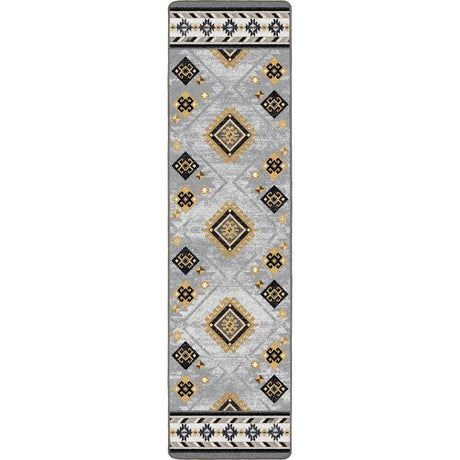 American Dakota Wild Whiskey Grey and Gold Rug