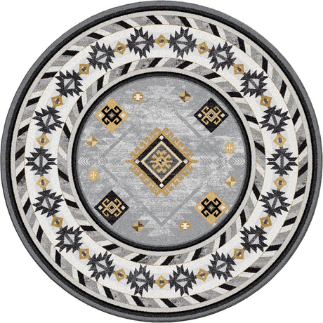 American Dakota Wild Whiskey Grey and Gold Rug