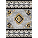 American Dakota Wild Whiskey Grey and Gold Rug