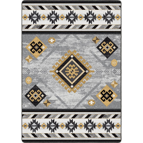 American Dakota Wild Whiskey Grey and Gold Rug