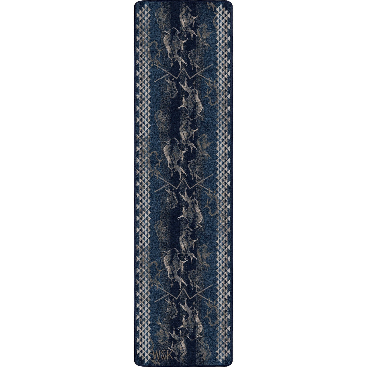 American Dakota Will K Buffalo Rising Midnight Rug - 0786MNT234