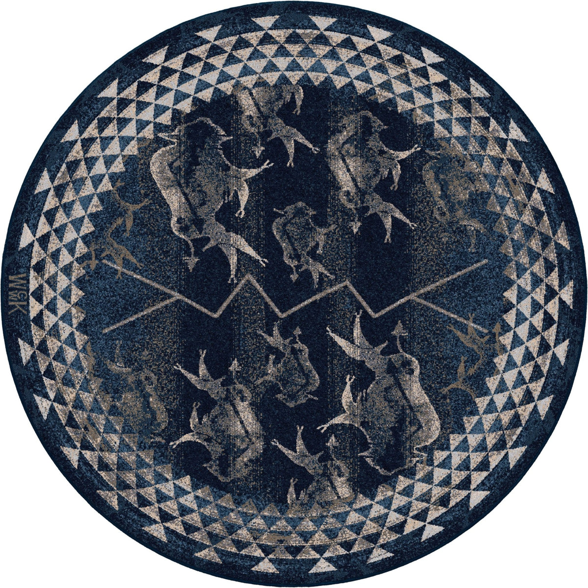 American Dakota Will K Buffalo Rising Midnight Rug - 0786MNT234