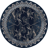 American Dakota Will K Buffalo Rising Midnight Rug - 0786MNT234