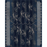 American Dakota Will K Buffalo Rising Midnight Rug - 0786MNT234